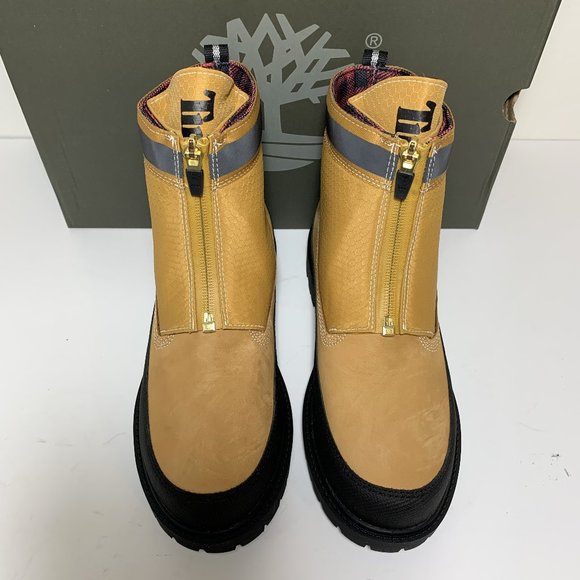 Timberland Heritage Front Zip Boots Leather Wheat Nubuck Booties Size 8 NEW - Picture 5 of 9